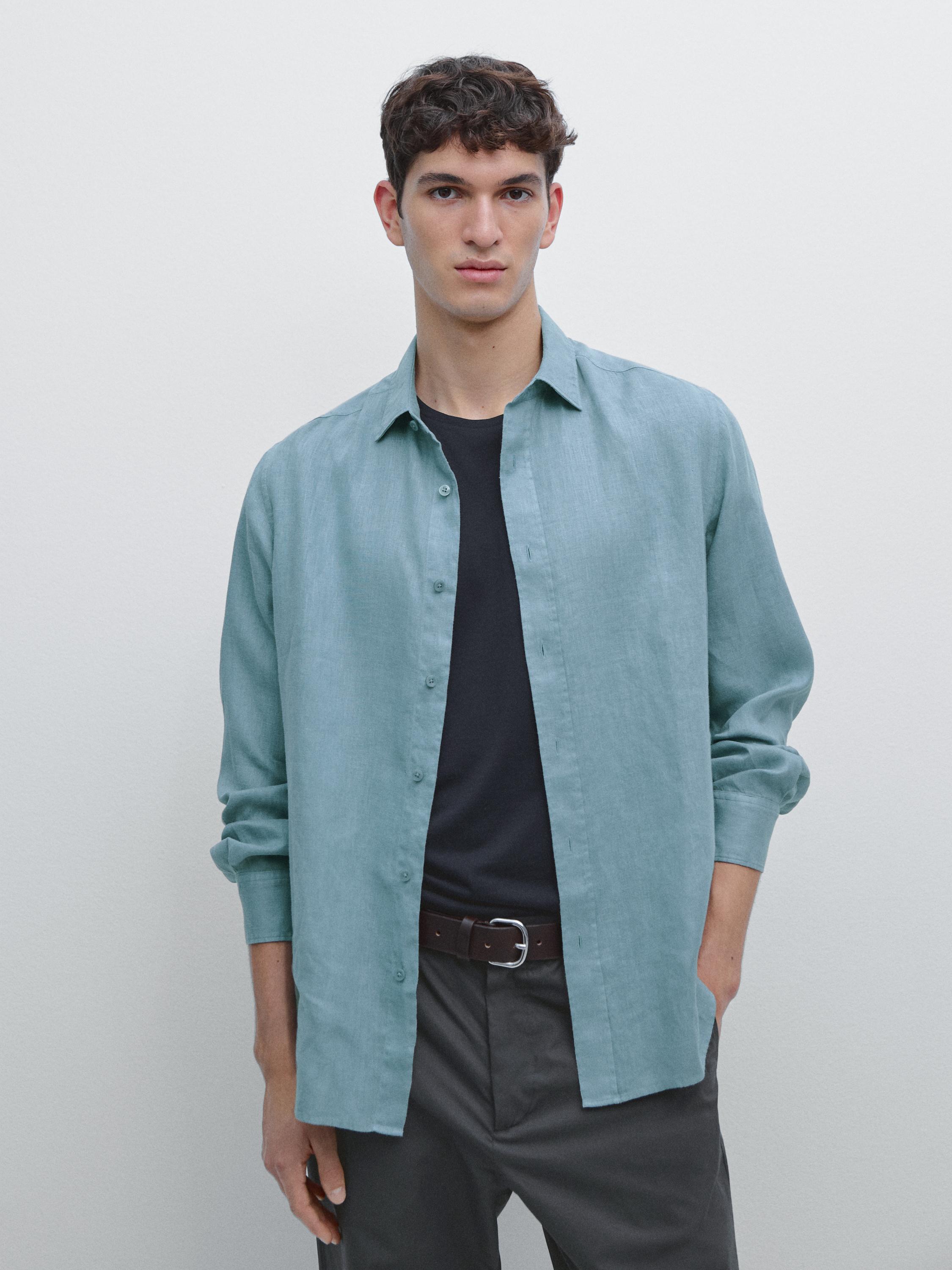 100% linen slim fit shirt